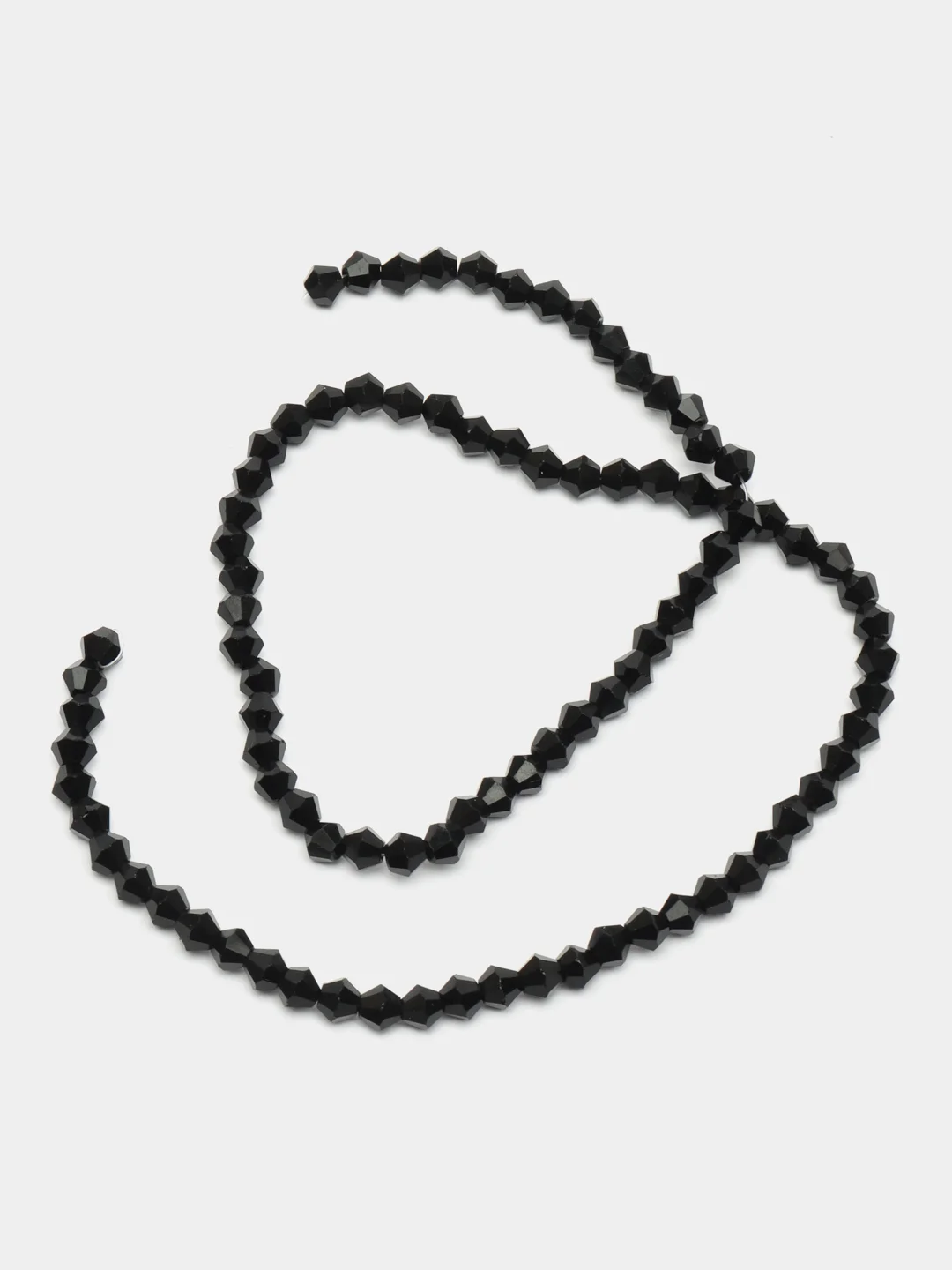 Черный стеклянные бусины биконусы, граненные, 4 мм, 100 шт