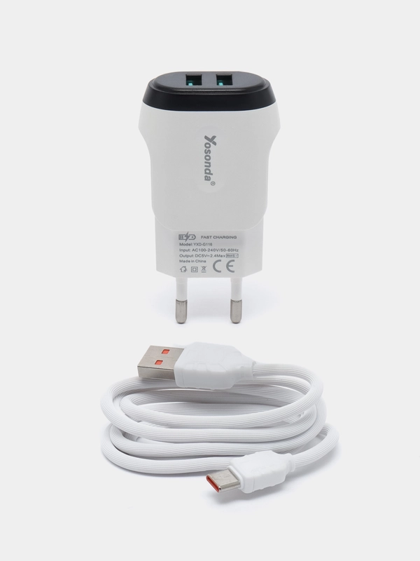 Зарядное устройство Yosonda Lightning, Type-C на Samsung, Honor, Huawei, Xiaomi, быстрая зарядка
