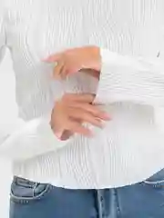 Белый лонгсив женский, с рюшками
