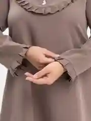 Бежевый платье женское, свободное, повседневное