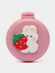 Розовый расческа для волос, массажная, с зеркалом, складная