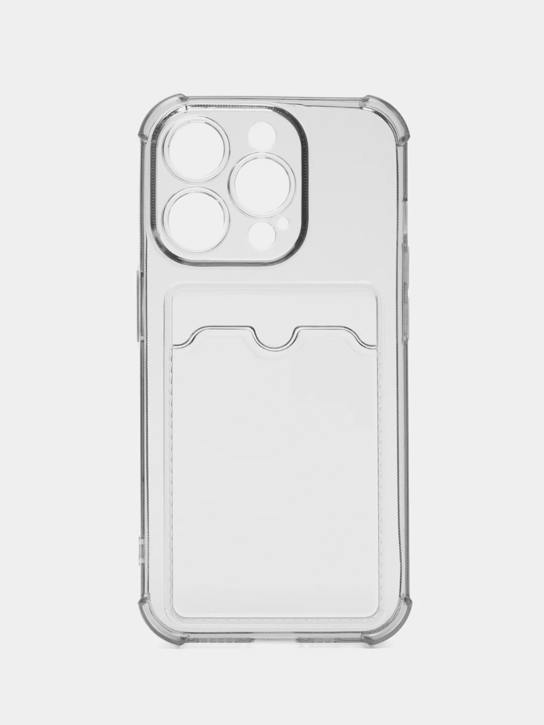 Черный чехол iPhone 14 Pro ,14 Pro Max, 15 Pro, 15 Pro Max, с визитницей, прозрачный