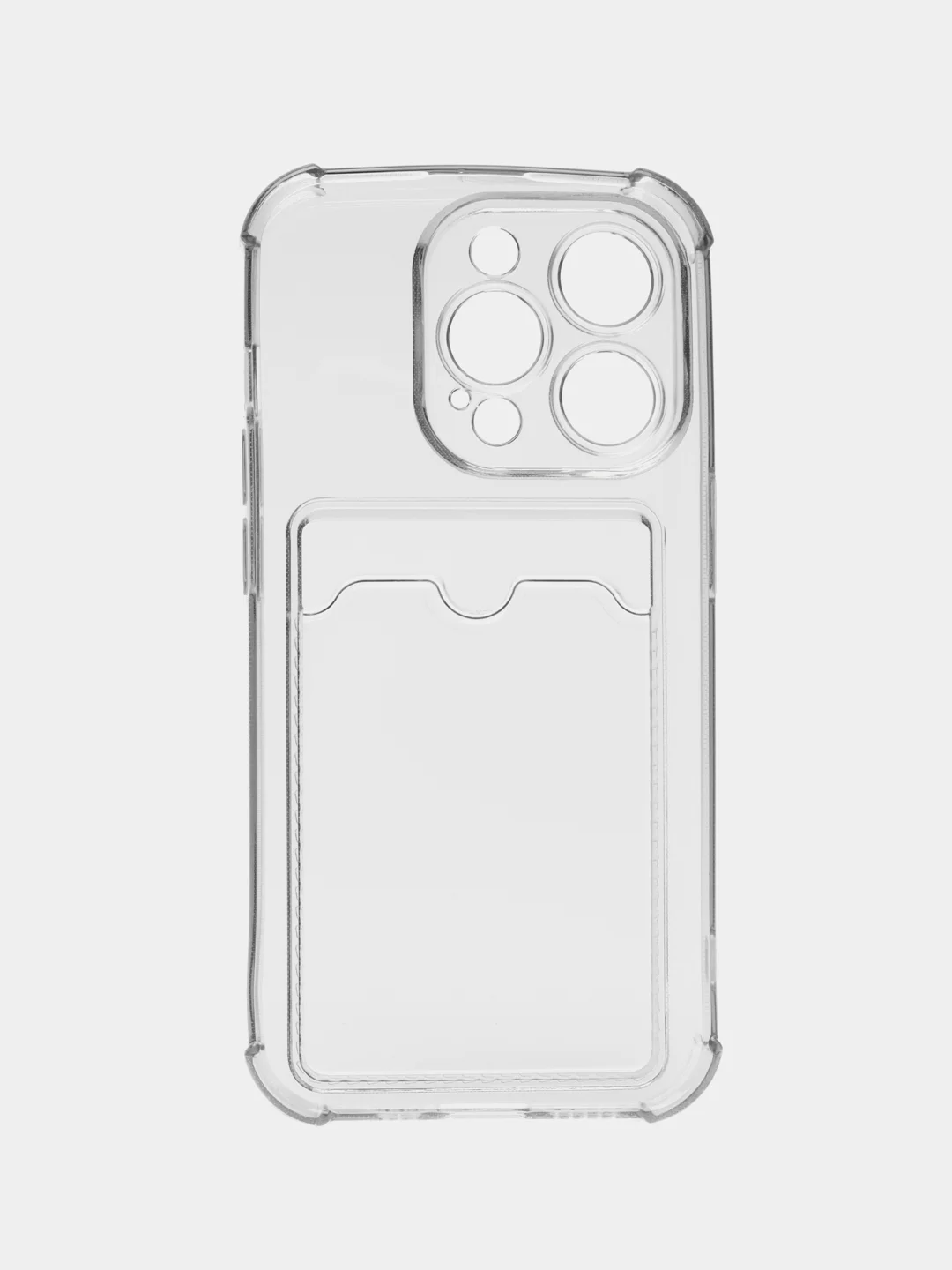 Черный чехол iPhone 14 Pro ,14 Pro Max, 15 Pro, 15 Pro Max, с визитницей, прозрачный
