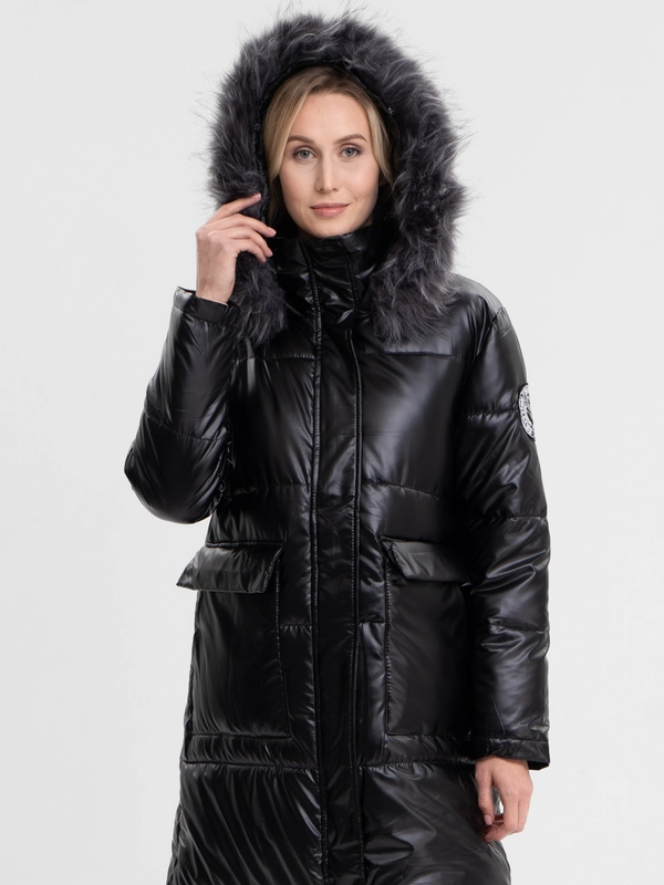 Куртка женская, зимняя, длинная, бомбер oversize, пуховик, зима 2024
