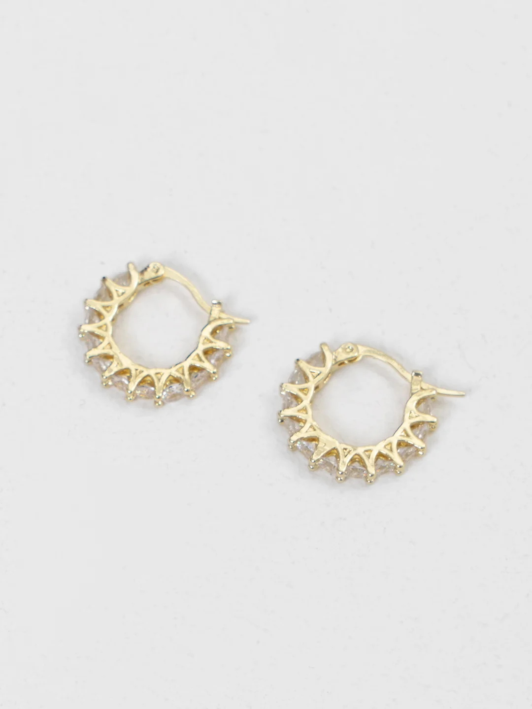Золотой серьги кольца "Zirconia", серьги женские, со стразами, конго, вечерние, бижутерия