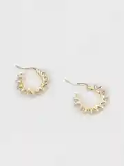 Золотой серьги кольца "Zirconia", серьги женские, со стразами, конго, вечерние, бижутерия