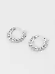 Серебряный серьги кольца "Zirconia", серьги женские, со стразами, конго, вечерние, бижутерия