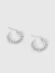 Серебряный серьги кольца "Zirconia", серьги женские, со стразами, конго, вечерние, бижутерия
