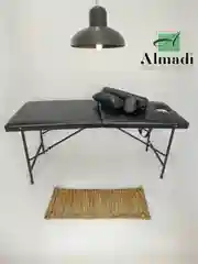 Черный массажный стол с вырезом 180х60