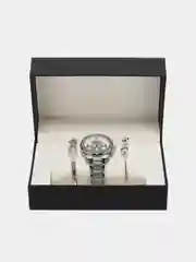 Серый женские наручные часы. Подарочный набор часов с браслетами
