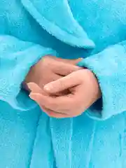 Бирюзовый халат женский, махровый, большой размерный ряд