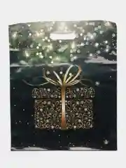 Тёмно-зелёный новогодние пакеты, ламинированные, набор, 37 x 46 см
