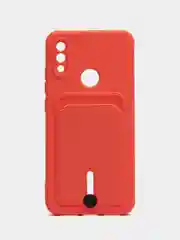 Коралловый силиконовый чехол для Xiaomi Redmi Note 7 (Сяоми Нот 7), с карманом для карт