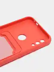 Коралловый силиконовый чехол для Xiaomi Redmi Note 7 (Сяоми Нот 7), с карманом для карт