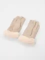 Бежевый перчатки меховые, женские, сенсорные