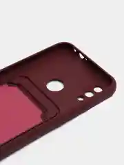 Тёмно-бордовый силиконовый чехол для Xiaomi Redmi Note 7 (Сяоми Нот 7), с карманом для карт