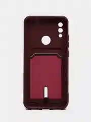 Тёмно-бордовый силиконовый чехол для Xiaomi Redmi Note 7 (Сяоми Нот 7), с карманом для карт