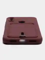 Тёмно-бордовый силиконовый чехол для Xiaomi Redmi Note 7 (Сяоми Нот 7), с карманом для карт