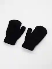 Черный варежки женские утепленные, двухслойные