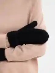 Черный варежки женские утепленные, двухслойные