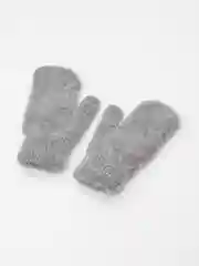 Серый варежки женские утепленные, двухслойные