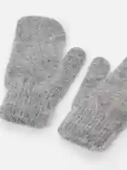 Серый варежки женские утепленные, двухслойные