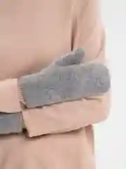 Серый варежки женские утепленные, двухслойные