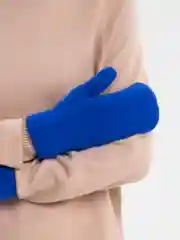Синий варежки женские утепленные, двухслойные