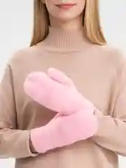 Розовый варежки женские утепленные, двухслойные