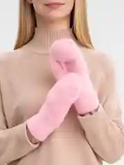Розовый варежки женские утепленные, двухслойные