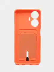 Манго силиконовый чехол для Realme C55 (Реалми С55), с карманом для карт, прозрачный