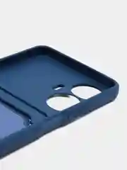 Синий силиконовый чехол для Realme C55 (Реалми С55), с карманом для карт, прозрачный