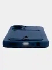 Синий силиконовый чехол для Realme C55 (Реалми С55), с карманом для карт, прозрачный