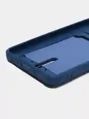 Синий силиконовый чехол для Realme C55 (Реалми С55), с карманом для карт, прозрачный