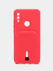Фуксия силиконовый чехол для Xiaomi Redmi Note 7 (Сяоми Нот 7), с карманом для карт
