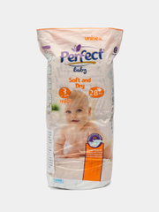 Подгузники для новорожденных 4-9 кг №3 на липучках "Perfect baby" midi, 28 штук