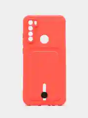 Коралловый силиконовый чехол для Xiaomi Redmi Note 8T (Сяоми Редми Нот 8Т), с карманом для карт