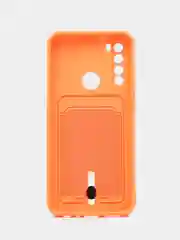 Оранжевый силиконовый чехол для Xiaomi Redmi Note 8T (Сяоми Редми Нот 8Т), с карманом для карт