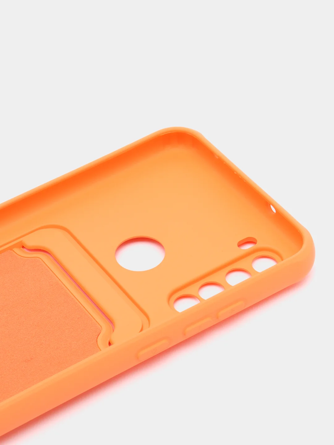 Оранжевый силиконовый чехол для Xiaomi Redmi Note 8T (Сяоми Редми Нот 8Т), с карманом для карт