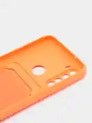 Оранжевый силиконовый чехол для Xiaomi Redmi Note 8T (Сяоми Редми Нот 8Т), с карманом для карт