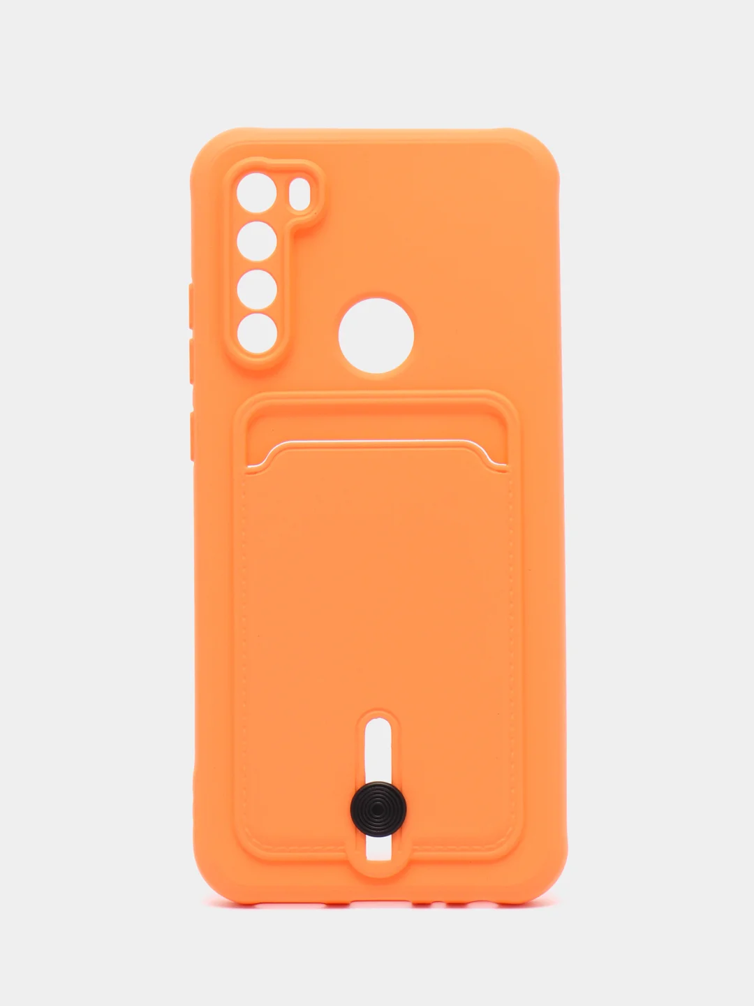 Оранжевый силиконовый чехол для Xiaomi Redmi Note 8T (Сяоми Редми Нот 8Т), с карманом для карт