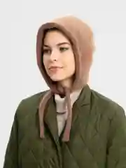 Белый шапка чепчик женский на завязках, вязаная