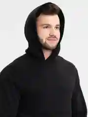 Черный худи на флисе, мужская толстовка, свитшот, свитер, маломерка