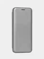 Серебряный чехол-книжка Samsung Galaxy A6 2018, Самсунг Галакси А6 2018