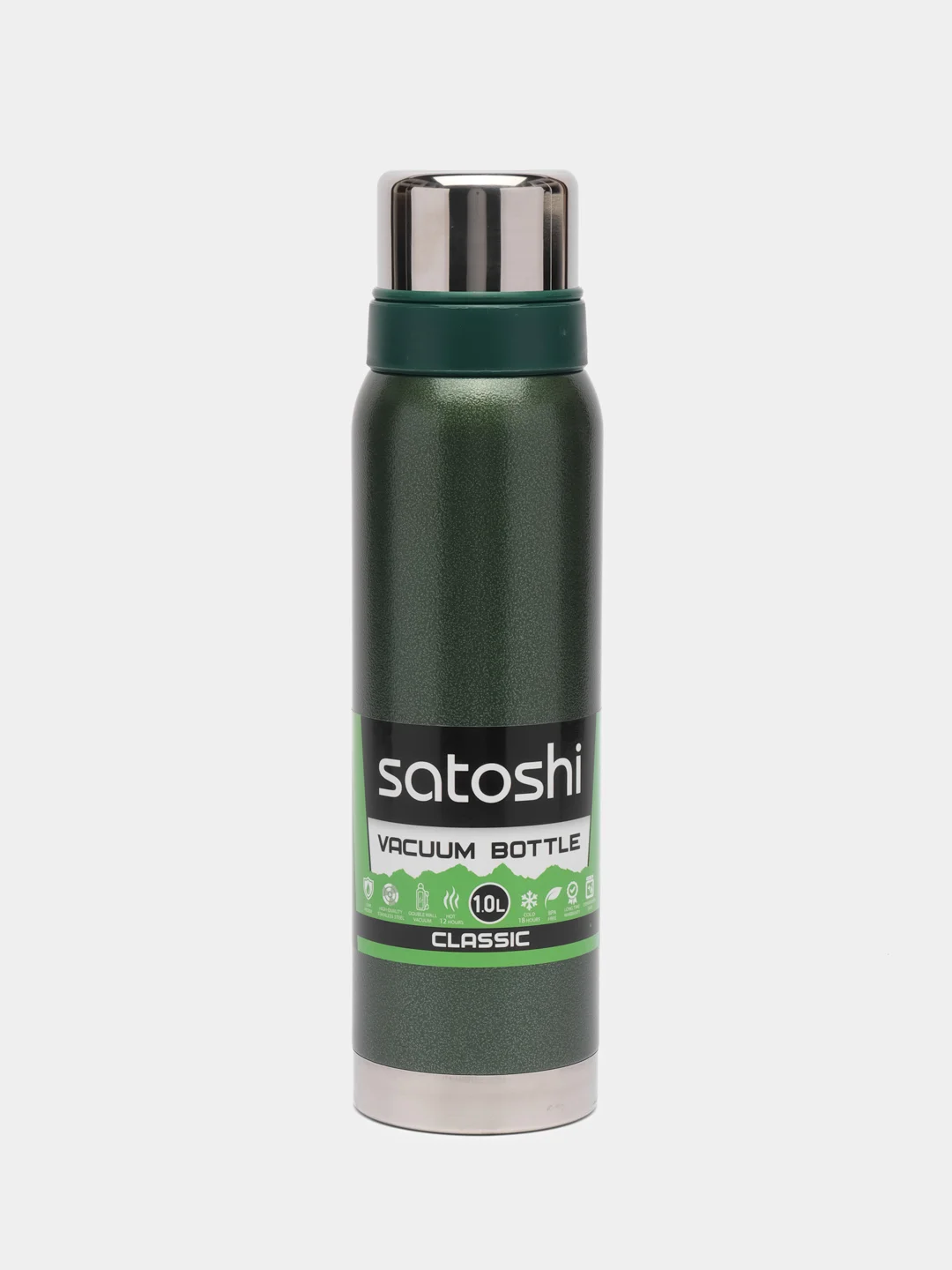 Зеленый термос SATOSHI "Денали", нержавеющая сталь, 1 л