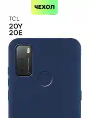 Чехол для TCL 20Y и TCL 20E, матовый, BROSCORP, силиконовый, тонкий, с защитой камер