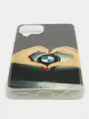 Голубой чехол Samsung Galaxy A22, M22, M32, Самсунг Галакси А22, М22, М32 силиконовый с рисунком