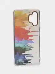 Желтый чехол Samsung Galaxy A32, Самсунг Галакси А32 твердый, прозрачный, с рисунком