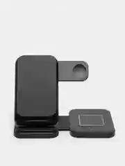 Черный беспроводная зарядка 3 в 1, для iPhone, iWatch, AirPods, Android