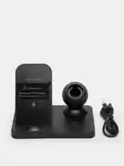 Черный беспроводная зарядка 3 в 1, для iPhone, iWatch, AirPods, Android